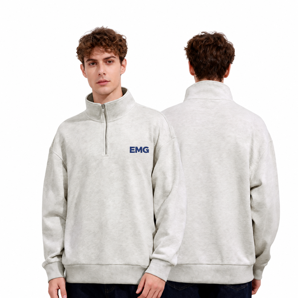 Unisex 100% Pre-Shrunk Cotton Quarter Zip Sweatshirt - Team & Event Branding Essential view 2