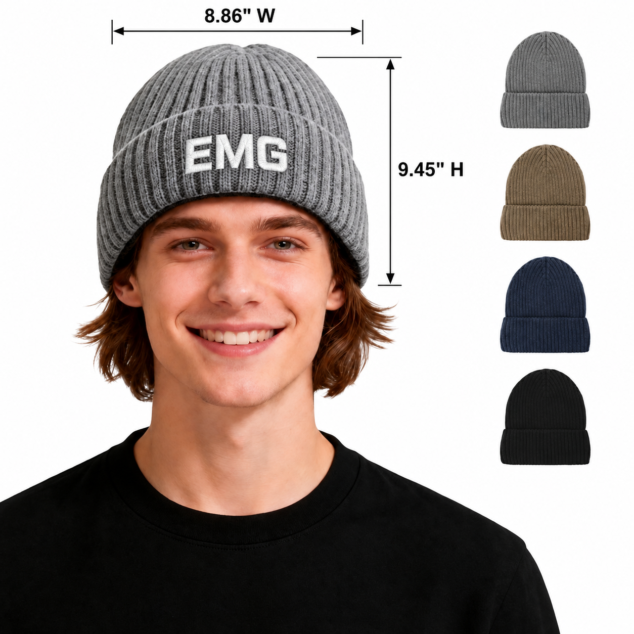 Winter Ribbed Cuffed Knit Beanie - Team & Event Branding Essential view 2