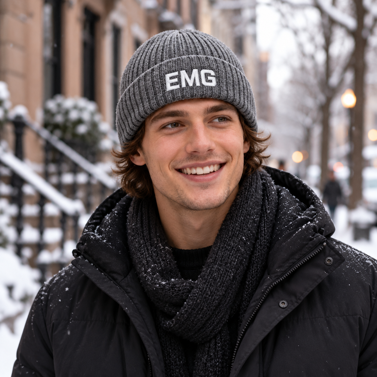 Winter Ribbed Cuffed Knit Beanie - Team & Event Branding Essential view 3