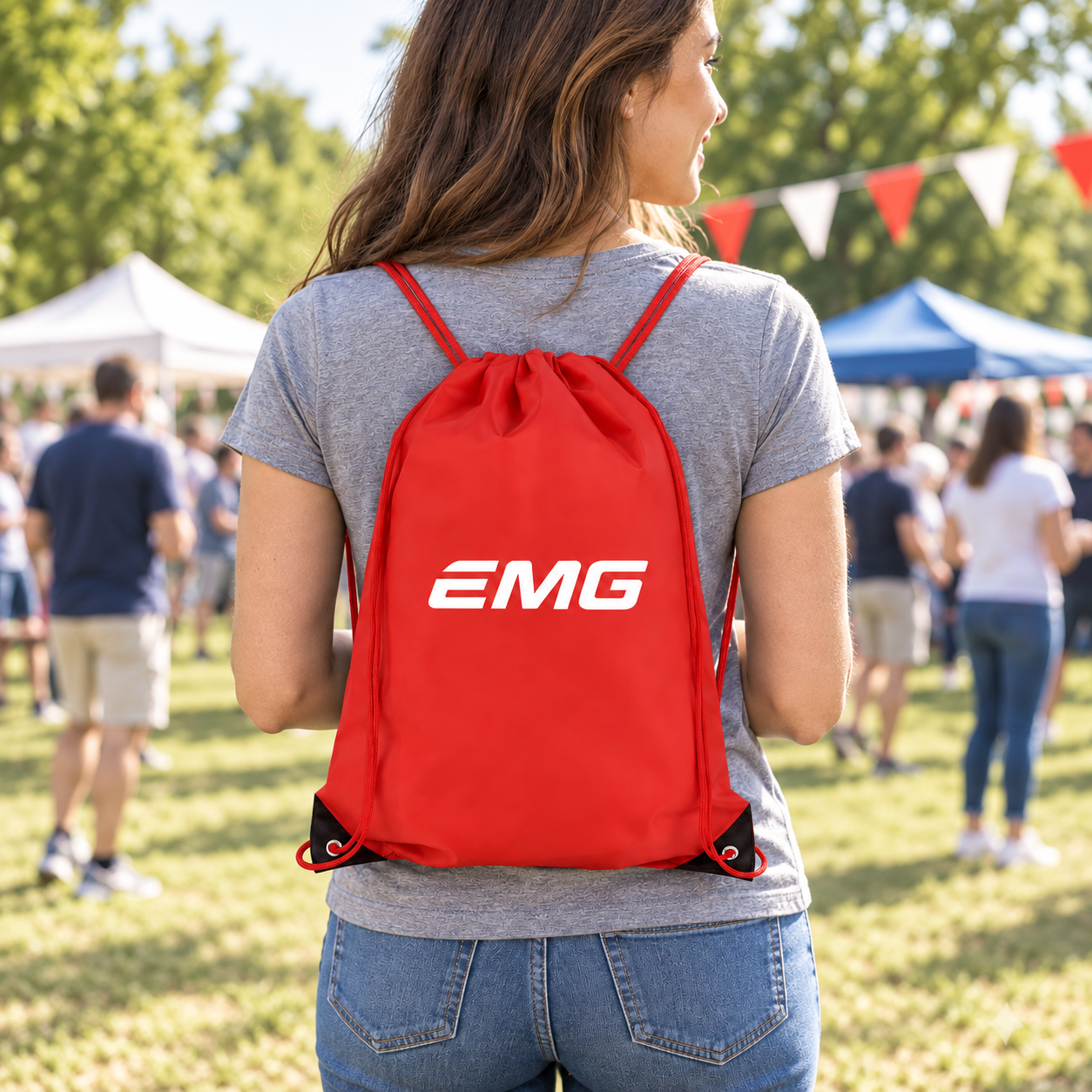 Canvas Drawstring Backpack view 3