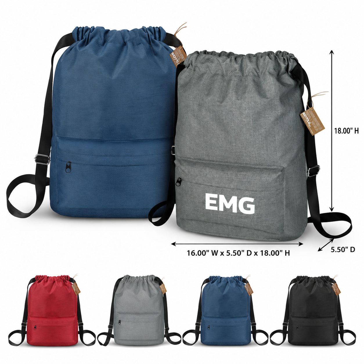 EcoVenture RPET Drawstring Backpack - Sustainable Campaign Essential view 2