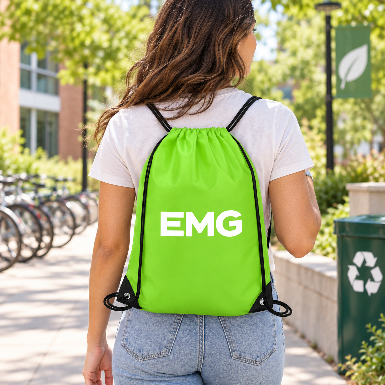 210D RPET Drawstring Backpack - Sustainable Campaign Essential view 3