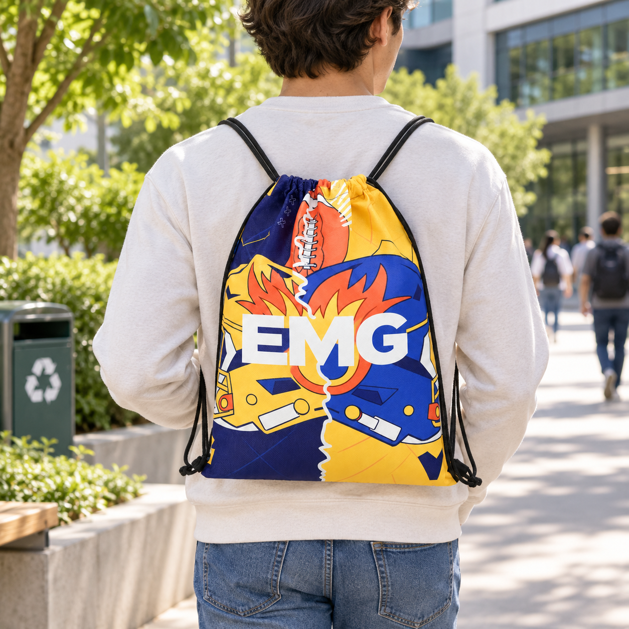 Sublimated RPET Non-Woven Drawstring Backpack - Sustainable Campaign Essential view 3