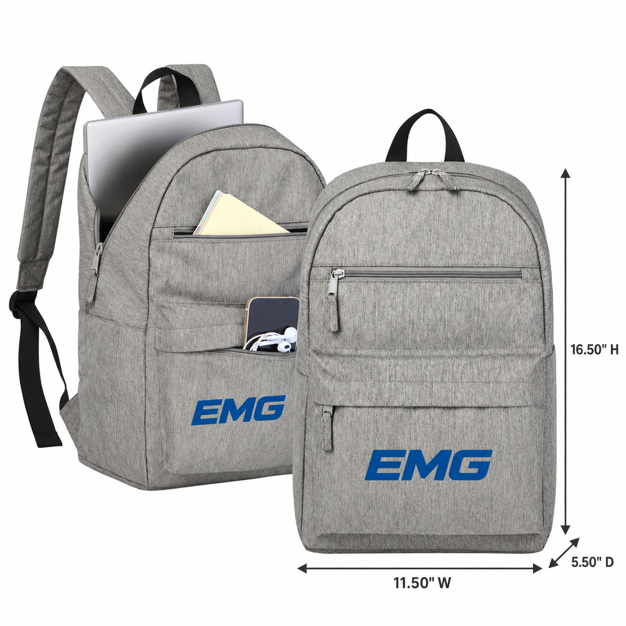 EcoVenture RPET High Tech 15-inch Laptop Backpack - Sustainable Campaign Essential view 2