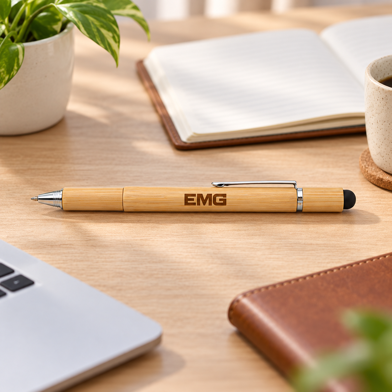 Bamboo Ballpoint Pen - Branded Office & Event Essential view 3