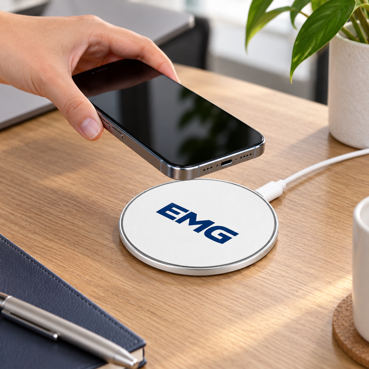 15W Slim Wireless Charging Pad - Tech & Onboarding Gift view 3