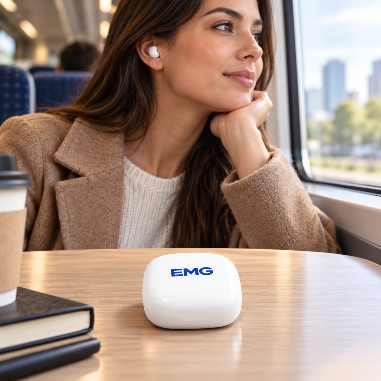 Bean-Style True Wireless Earbuds with Noise Cancellation - Tech & Onboarding Gift view 3