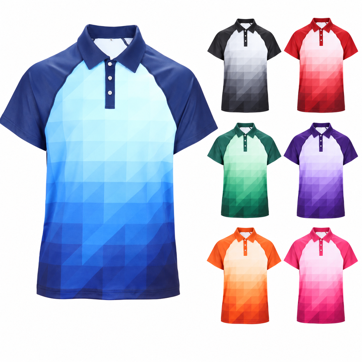 Custom Full Color Dye Sublimation Performance Short Sleeve Polo Shirt - Team & Event Branding Essential