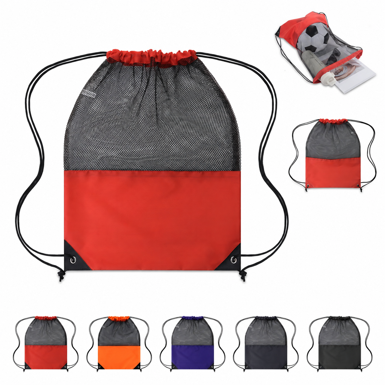 Mesh Drawstring Sports Bag