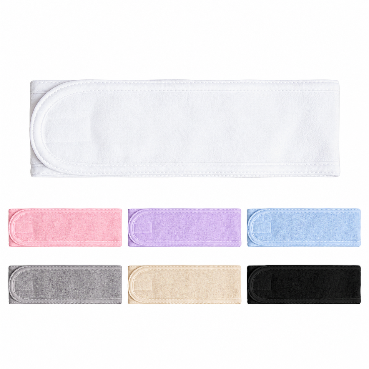 Terry Cloth Spa Headband with Hook and Loop Closure - Wellness Program Essential