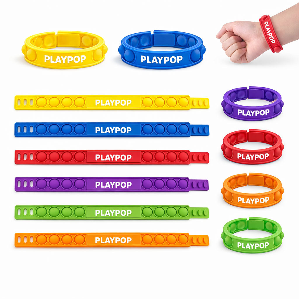 New Silicone Press Pop/Bubble Fidget Bracelet - Wellness Program Essential