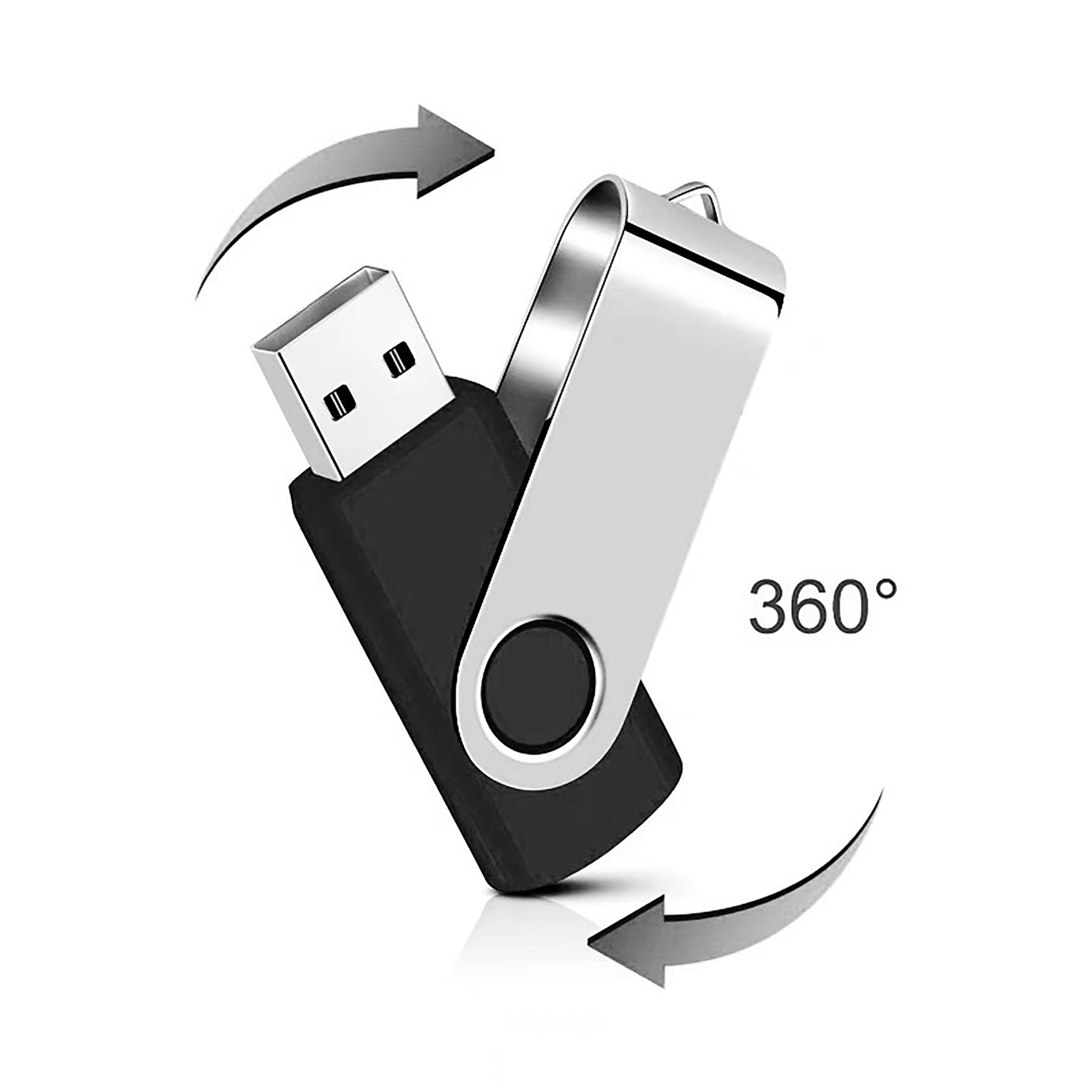 2GB USB Flash Drive with Metal Swivel Cover - Tech & Onboarding Gift view 3