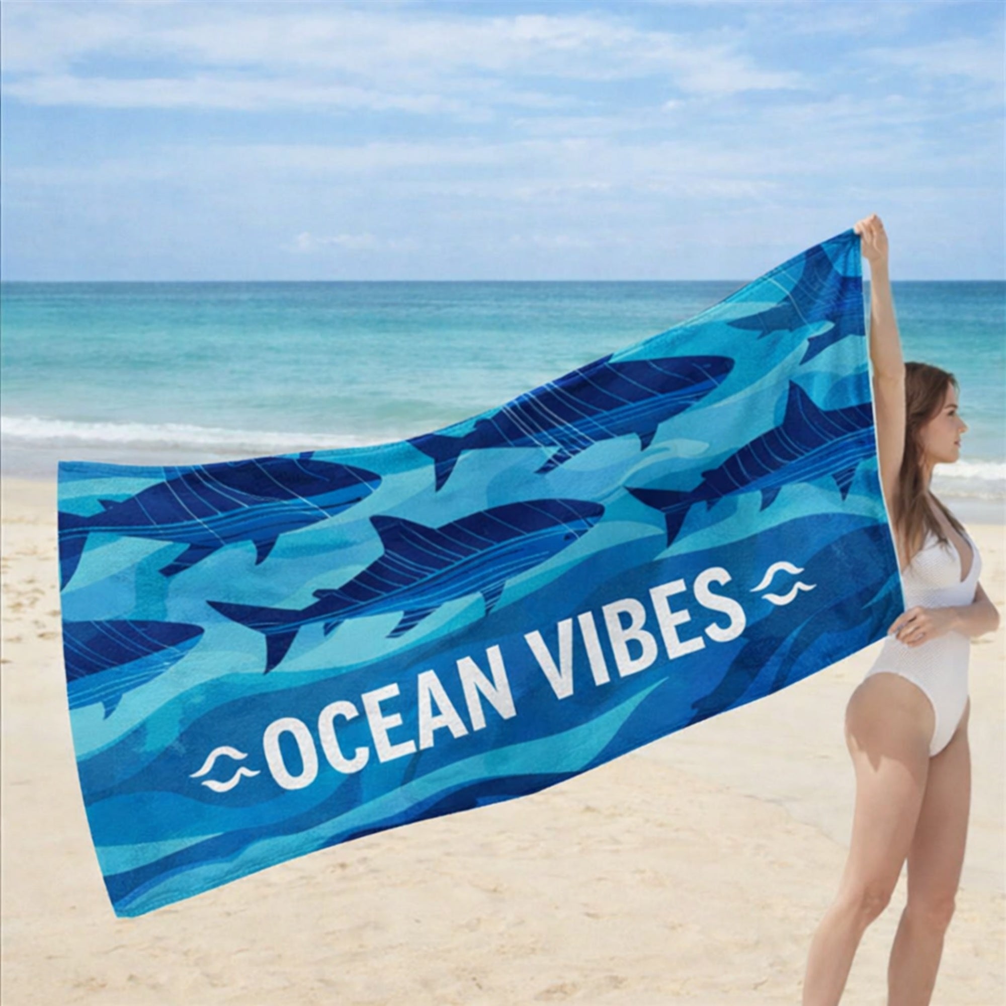 Digital Printed Lightweight Microfiber Beach Towel - Seasonal Branded Gift