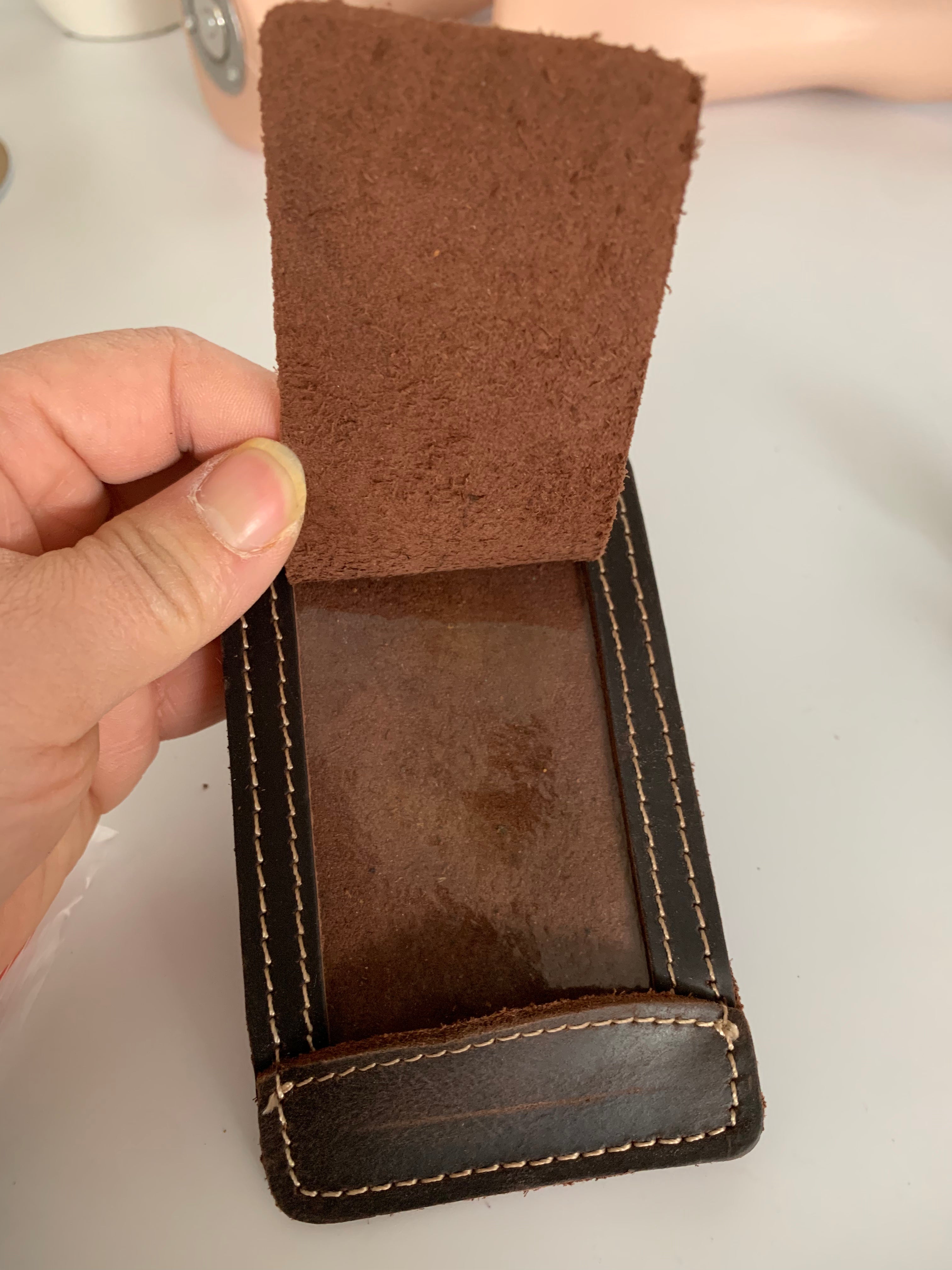 Debossed Top Grain Genuine Leather Baggage Tag (Gift Box is Optional) view 5