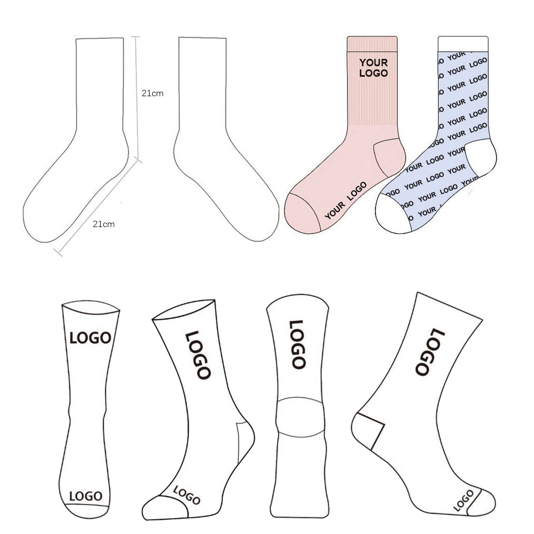 Custom Knit Cotton Crew Jacquard Socks - Team & Event Branding Essential view 2