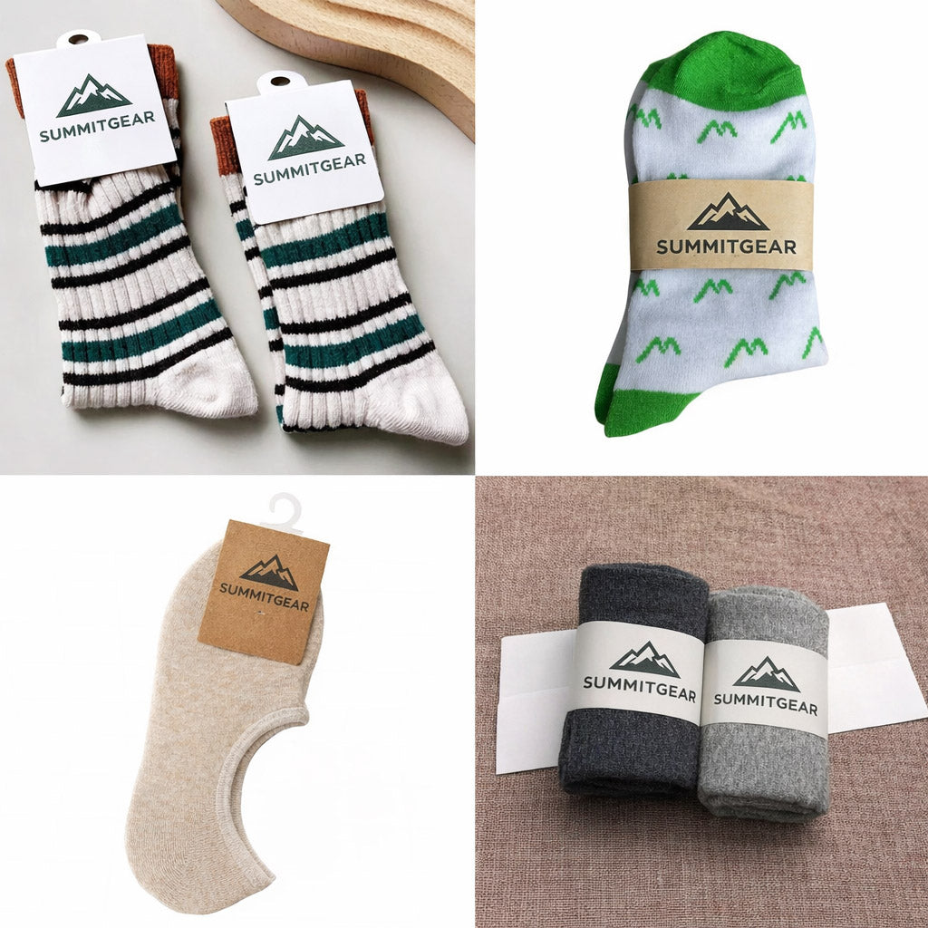 Custom Knit Cotton Crew Jacquard Socks - Team & Event Branding Essential view 3