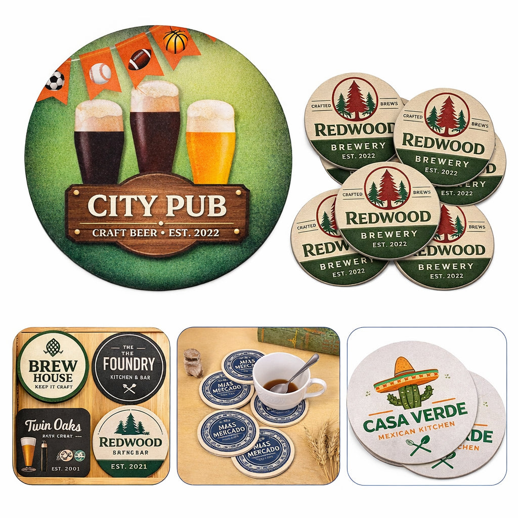 Full Color Double-Sided Print Pulpboard Coaster-4" Round - Branded Hydration Essential