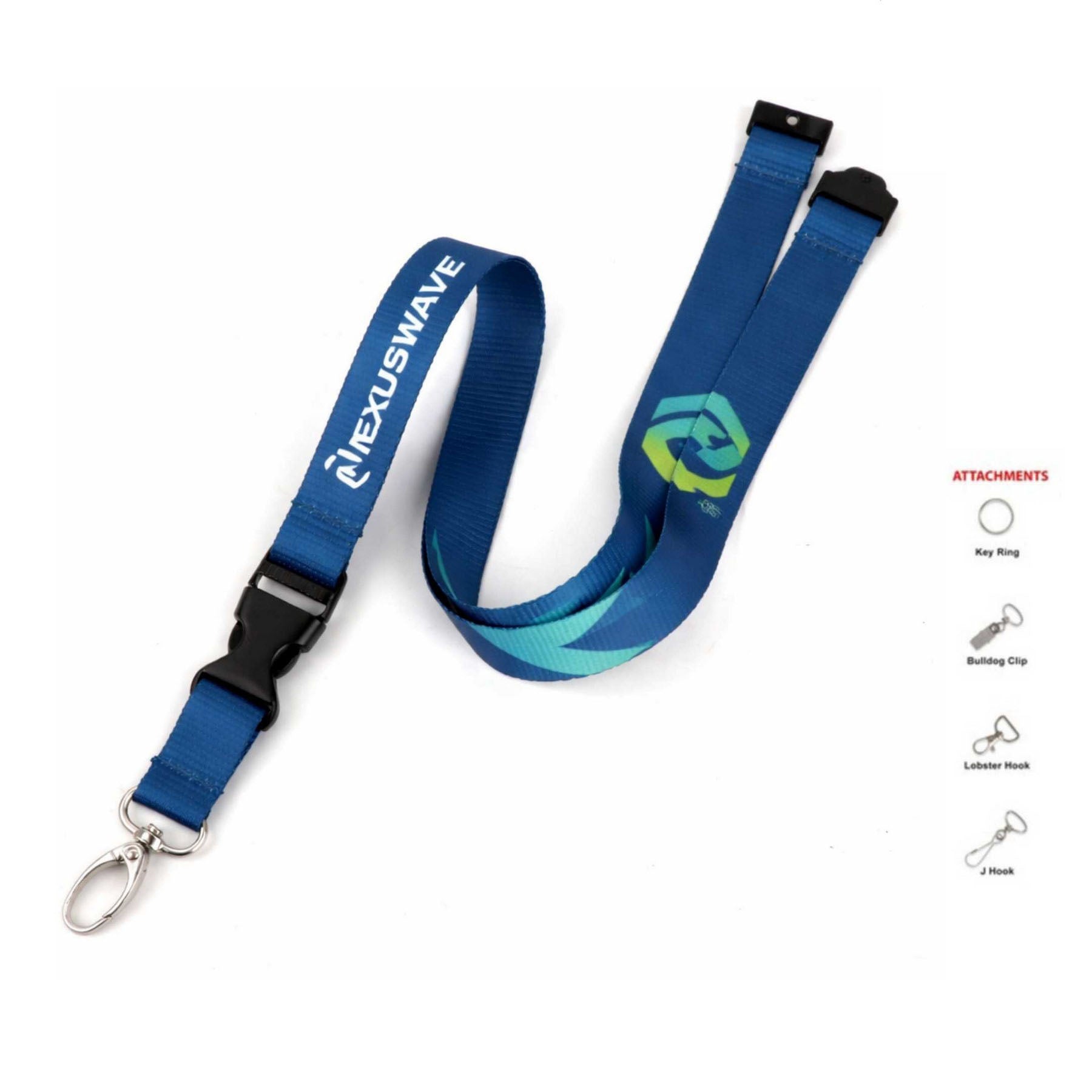3/4" Full color Polyester Dye-sublimated Lanyard with Oval Hook/Buckle Release/ Safety Breakaway - High-Impact Branded Giveaway