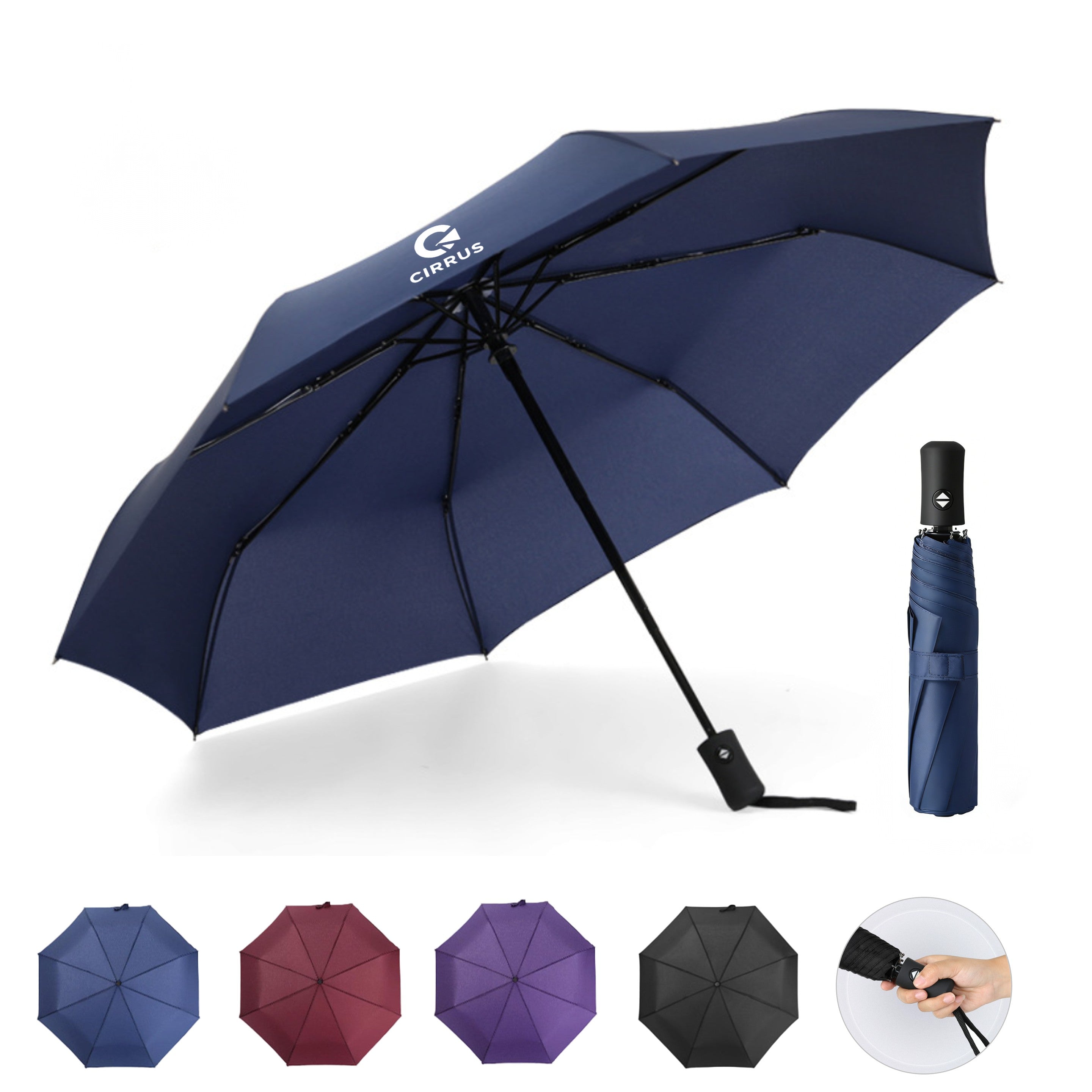 42" Arc Auto Open Folding Umbrella - Seasonal Branded Gift
